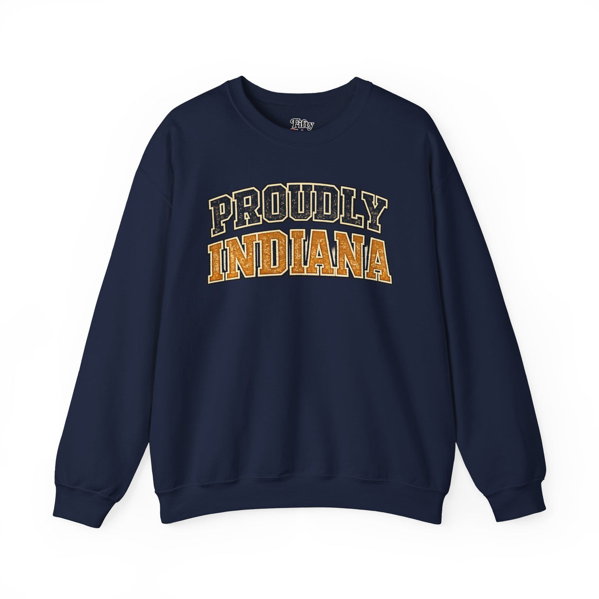 Proudly Indiana Unisex Crewneck Sweatshirt State Name Graphic