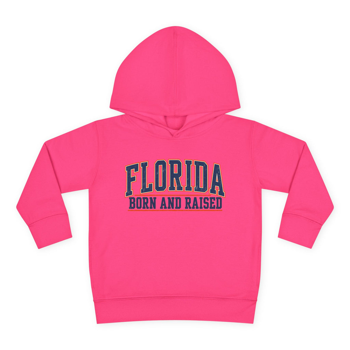 Florida Born and Raised Old-School Athletic Unisex Toddler Pullover Fleece Hoodie