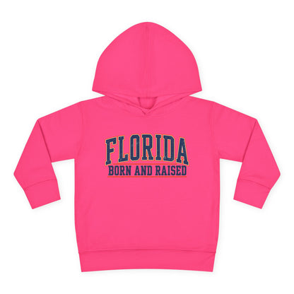 Florida Born and Raised Old-School Athletic Unisex Toddler Pullover Fleece Hoodie