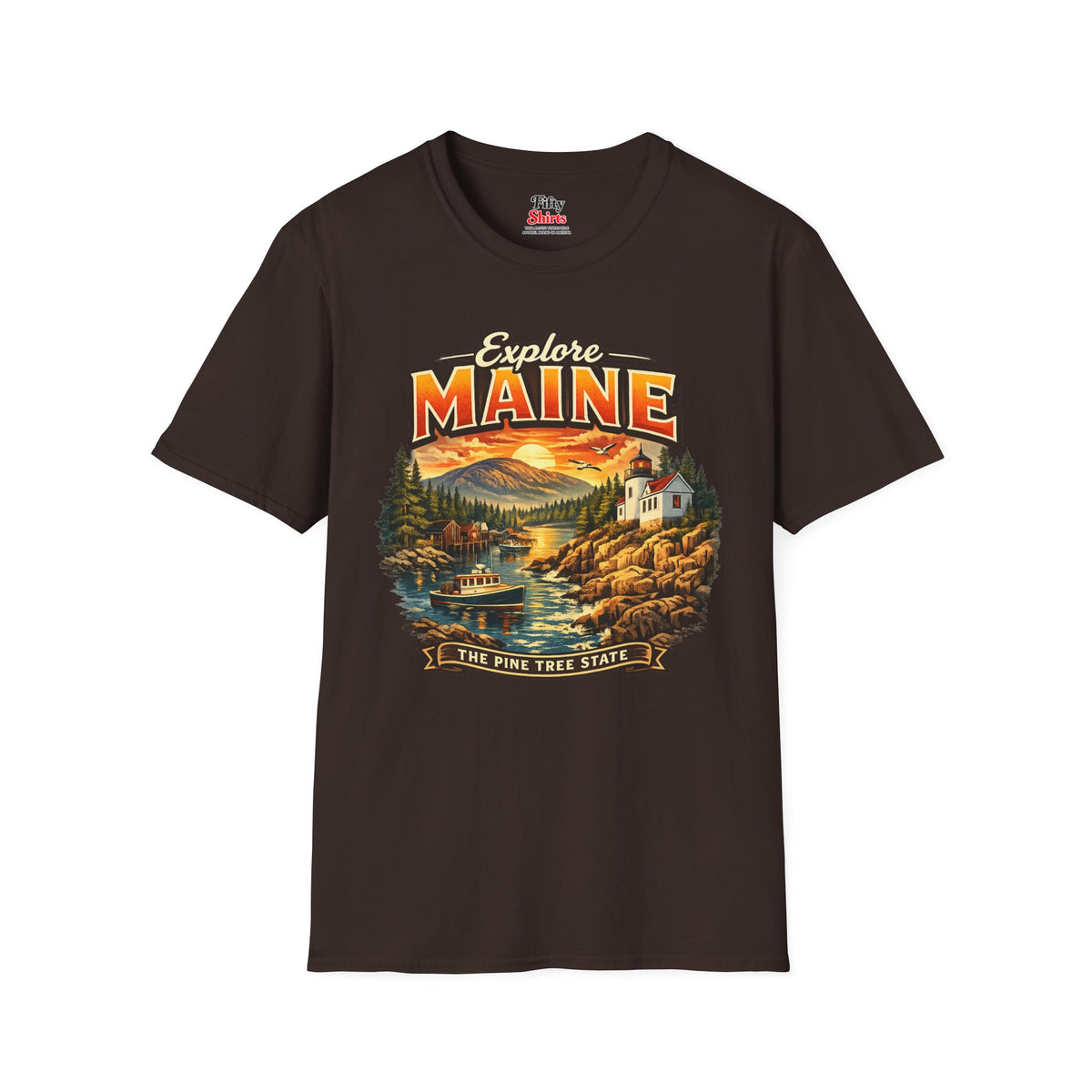 Explore Maine Unisex Softstyle T Shirt State Pride Graphic Tee Collections FS03