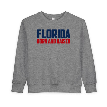 Florida Born and Raised Minimal Luxury Unisex Toddler Sweatshirt