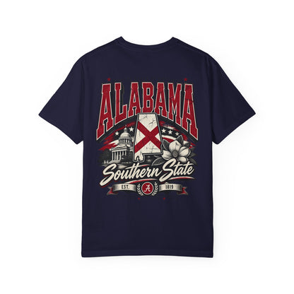 Alabama State Lettering Unisex Comfort Color 1717 Streetwear Graphic Tee