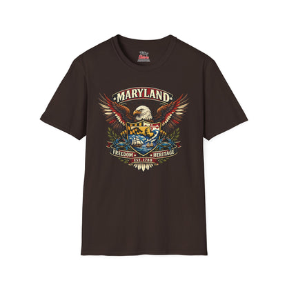 Maryland Americana Eagle Unisex Softstyle T Shirt State Pride Graphic Tee Collections FS03