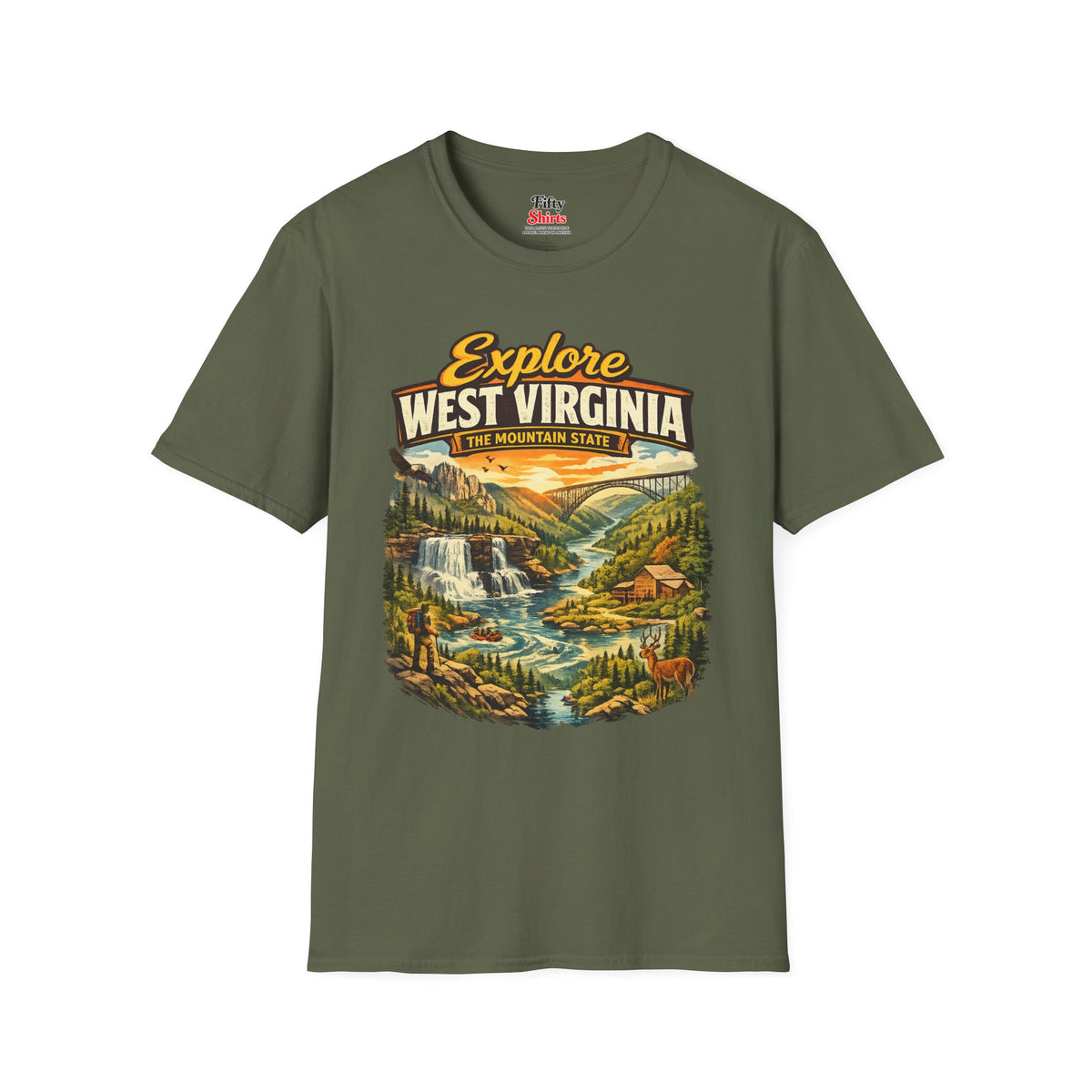Explore West Virginia Unisex Softstyle T Shirt State Pride Graphic Tee Collections FS03