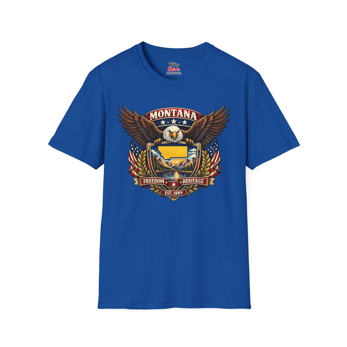 Montana Americana Eagle Unisex Softstyle T Shirt State Pride Graphic Tee Collections FS03