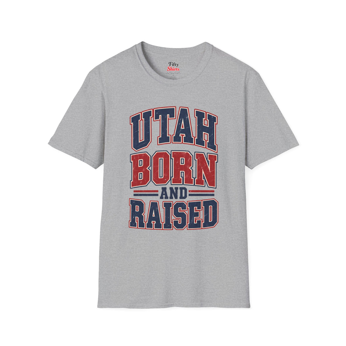 Utah Born And Raised Unisex Softstyle T Shirt State Name Graphic Tee