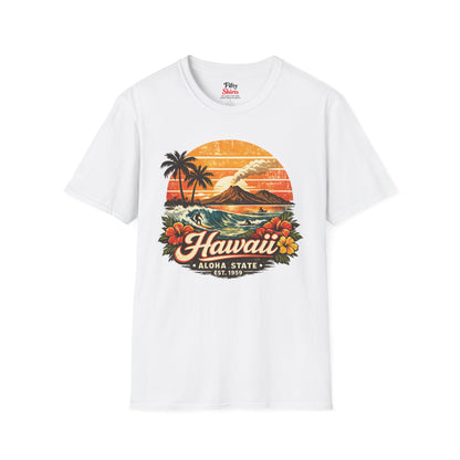 Hawaii Tropical Sunset Unisex Softstyle T Shirt State Pride Graphic Tee Collections FS03