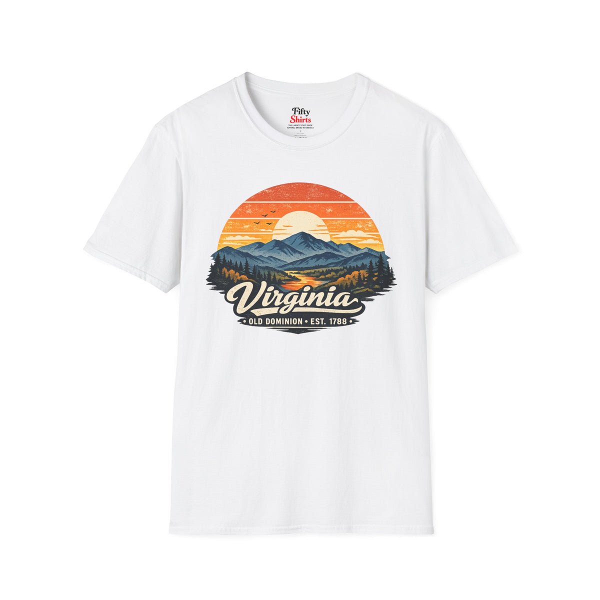 Virginia Mountain Sunset Unisex Softstyle T Shirt State Pride Graphic Tee Collections FS03