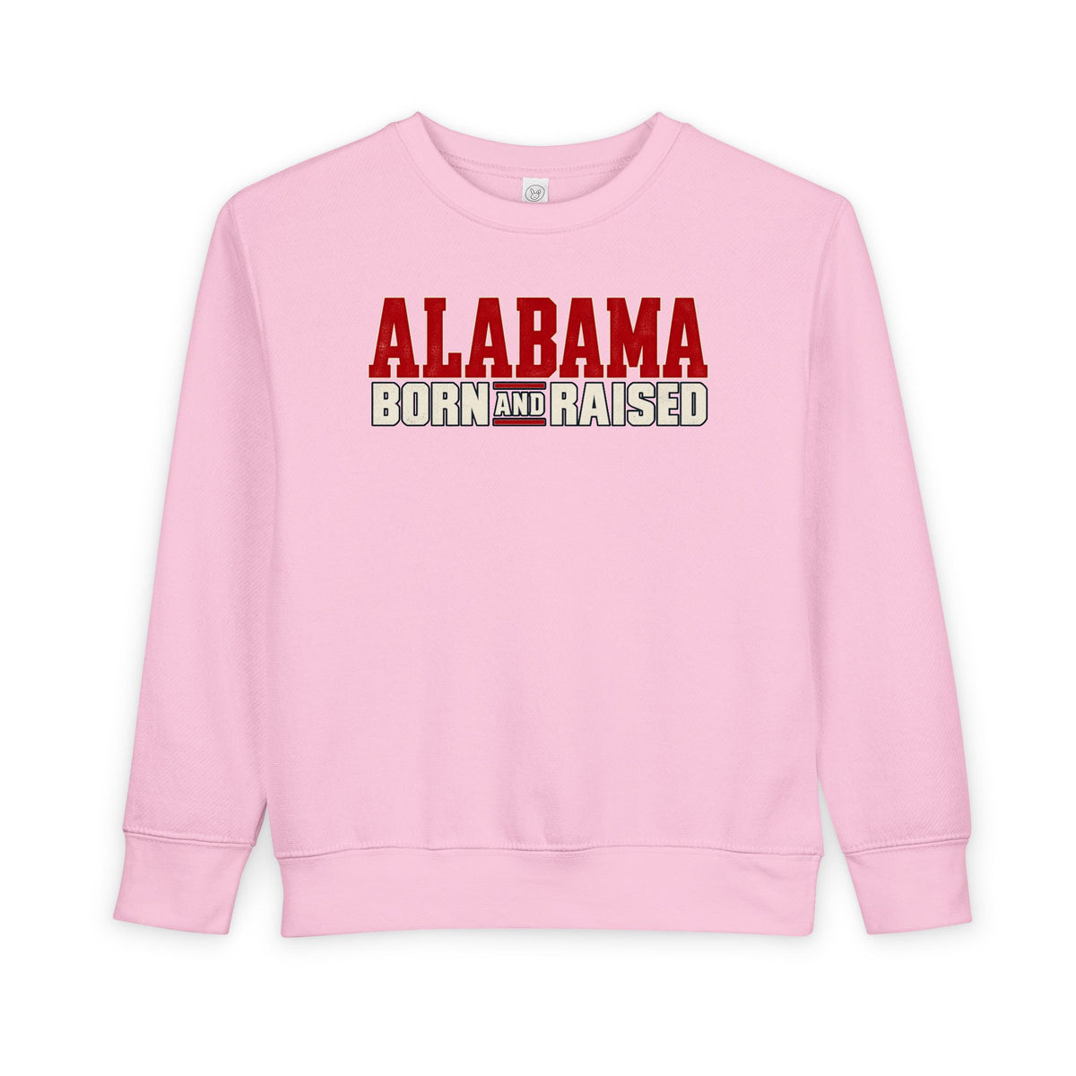 Alabama Born and Raised Premium Southern Streetwear Unisex Toddler Sweatshirt