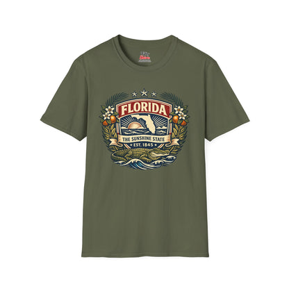 Florida Heritage Badge Unisex Softstyle T Shirt State Pride Graphic Tee Collections FS03