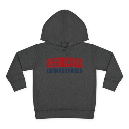 Nebraska Born and Raised Minimal Heritage Unisex Toddler Pullover Fleece Hoodie