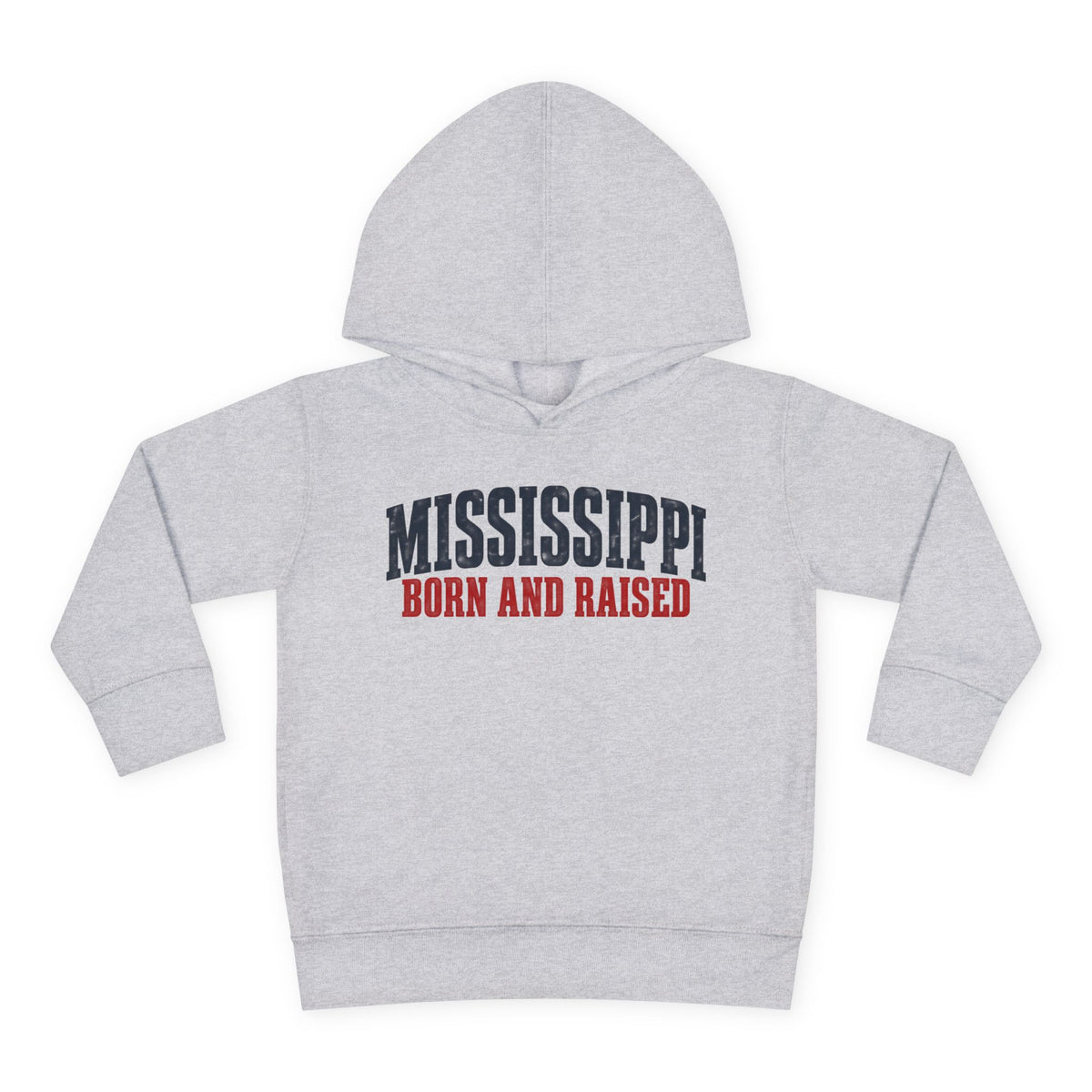 Mississippi Born and Raised Minimal Vintage Unisex Toddler Pullover Fleece Hoodie
