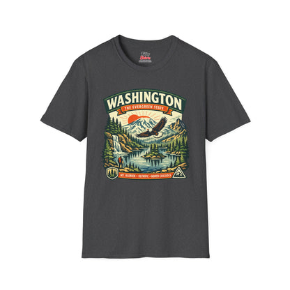 Washington Evergreen State Adventure Unisex Softstyle T Shirt State Pride Graphic Tee Collections FS03