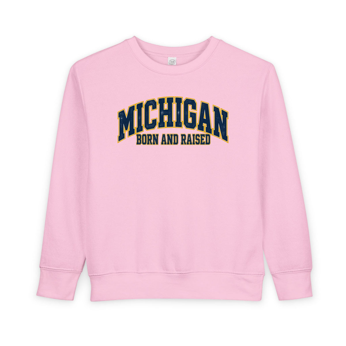 Michigan Born and Raised Old-School Athletic Unisex Toddler Sweatshirt