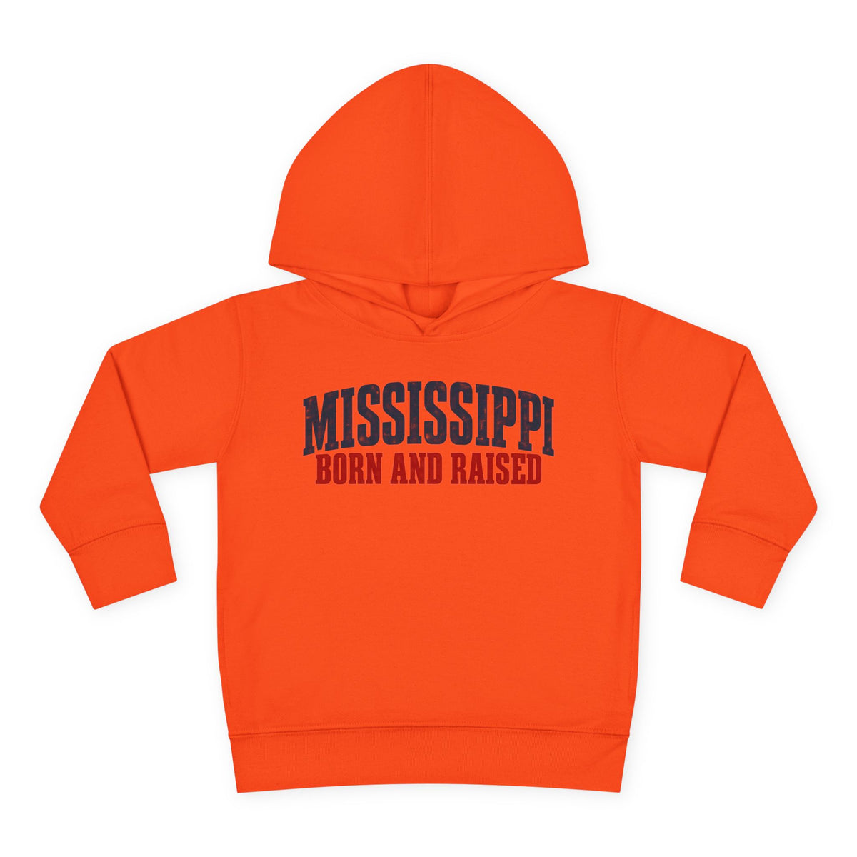 Mississippi Born and Raised Minimal Vintage Unisex Toddler Pullover Fleece Hoodie