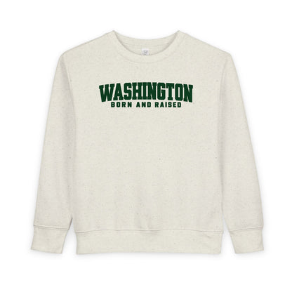 Washington Born and Raised Minimal Modern Unisex Toddler Sweatshirt