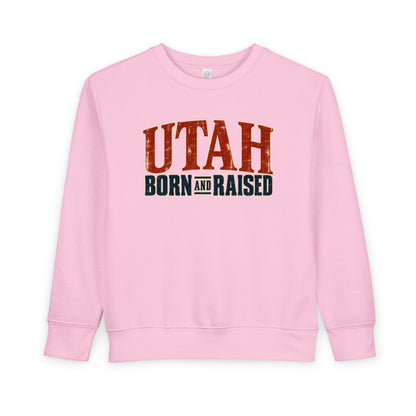 Utah Born and Raised Premium Heritage Unisex Toddler Sweatshirt