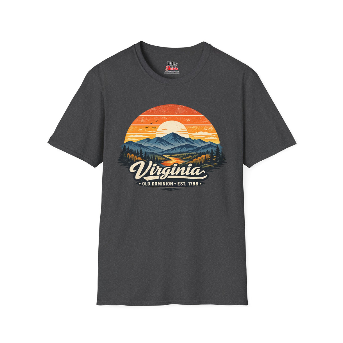 Virginia Mountain Sunset Unisex Softstyle T Shirt State Pride Graphic Tee Collections FS03