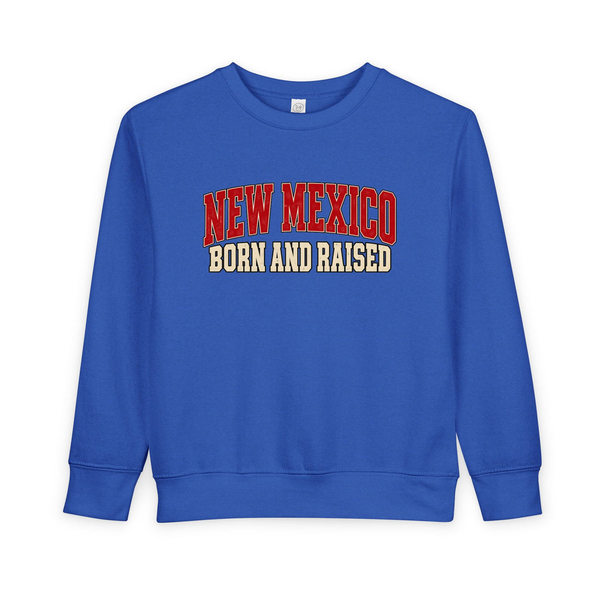 New Mexico Born and Raised Retro Collegiate Unisex Toddler Sweatshirt