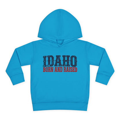 Idaho Born and Raised Rugged Western Unisex Toddler Pullover Fleece Hoodie
