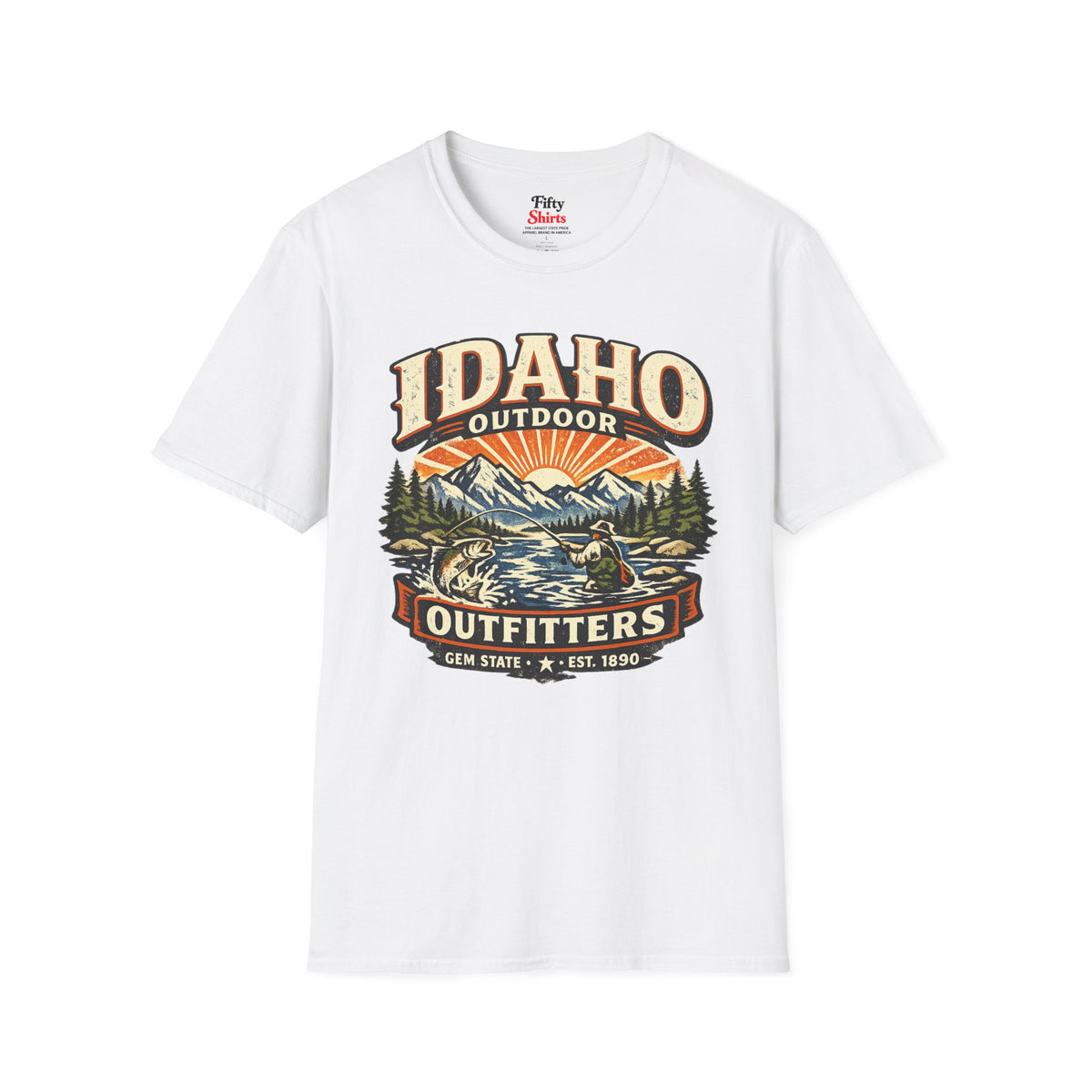 Idaho Outdoor Outfitters Unisex Softstyle T Shirt State Pride Graphic Tee Collections FS03