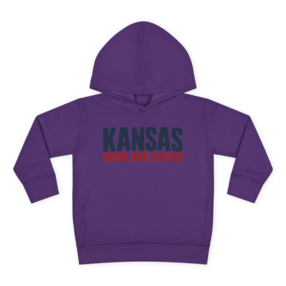 Kansas Born and Raised Modern Heritage Unisex Toddler Pullover Fleece Hoodie