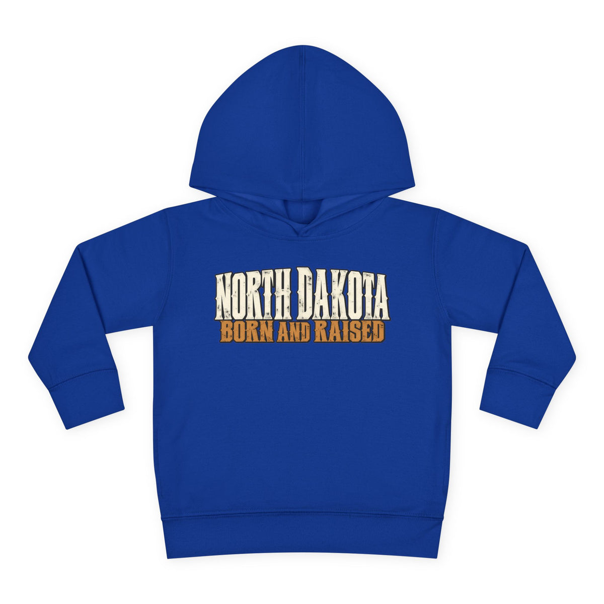 North Dakota Born and Raised Western Streetwear Unisex Toddler Pullover Fleece Hoodie