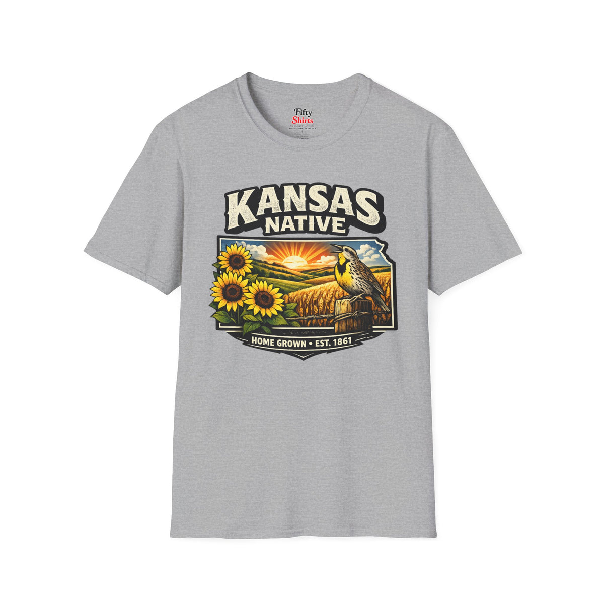 Kansas Native Unisex Softstyle T Shirt State Pride Graphic Tee Collections FS03