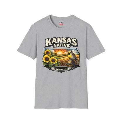 Kansas Native Unisex Softstyle T Shirt State Pride Graphic Tee Collections FS03