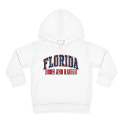 Florida Born and Raised Vintage Collegiate Unisex Toddler Pullover Fleece Hoodie