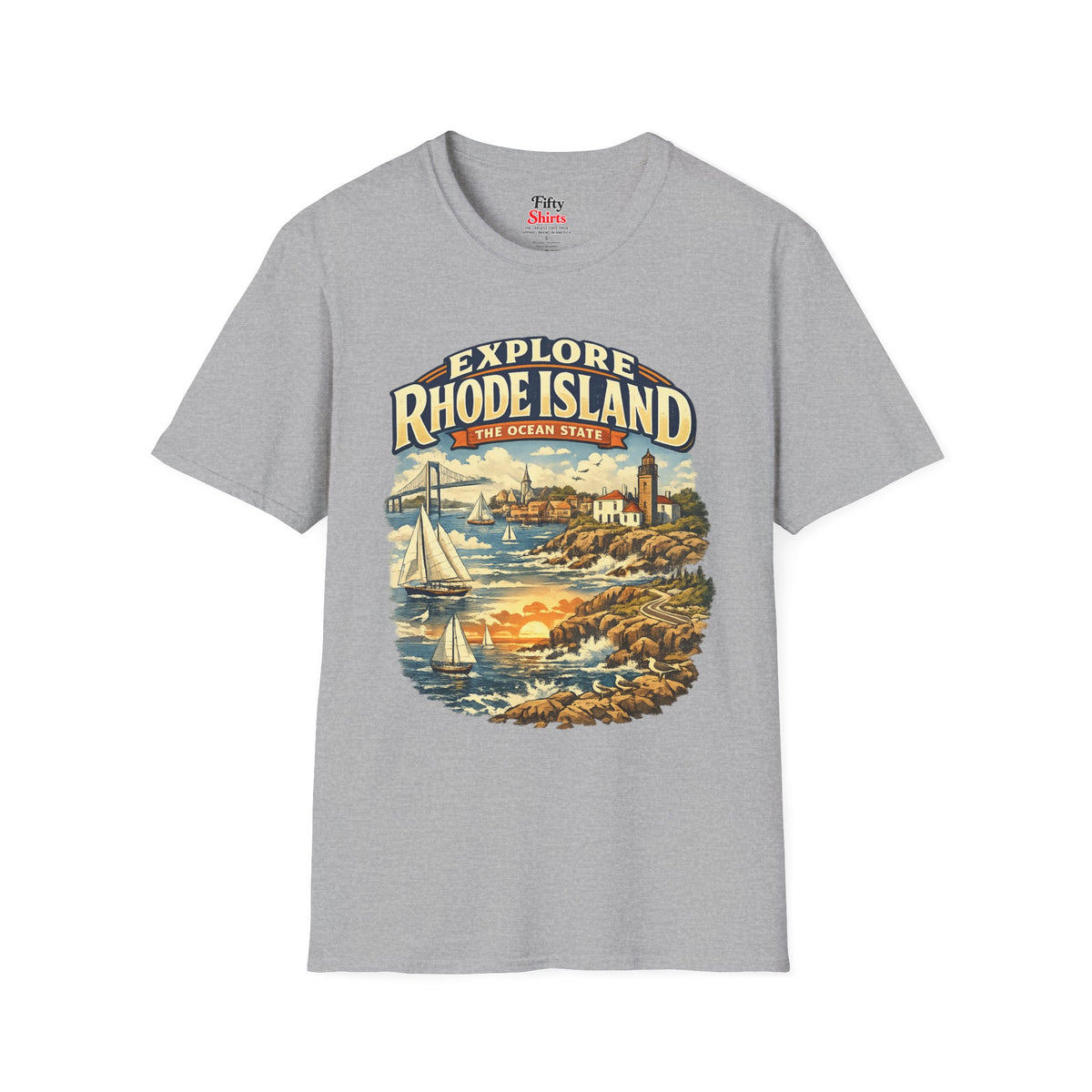 Rhode Island Explore Rhode Island Unisex Softstyle T Shirt State Pride Graphic Tee Collections FS03