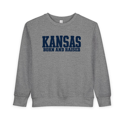 Kansas Born and Raised  Premium Streetwear Unisex Toddler Sweatshirt