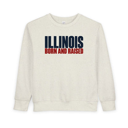 Illinois Born and Raised Modern Midwest Streetwear Unisex Toddler Sweatshirt