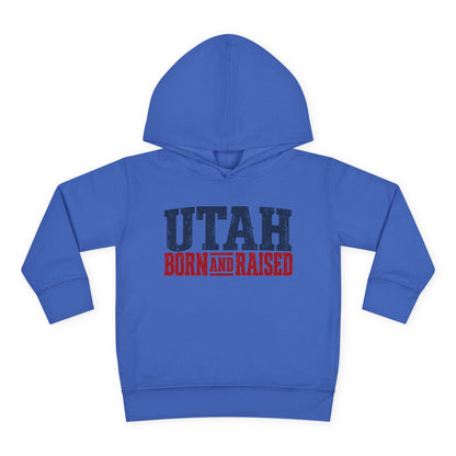 Utah Born and Raised Mountain West Style Unisex Toddler Pullover Fleece Hoodie