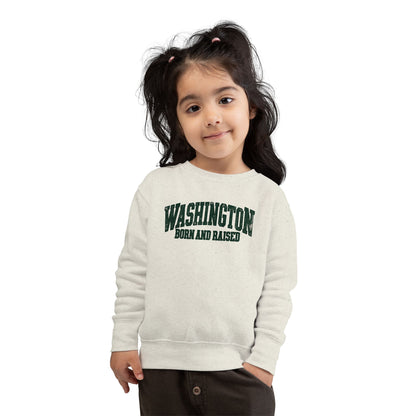Washington Born and Raised Vintage Workwear Unisex Toddler Sweatshirt