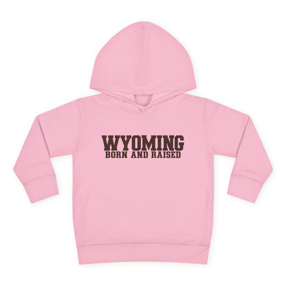 Wyoming Born and Raised Minimal Western Unisex Toddler Pullover Fleece Hoodie
