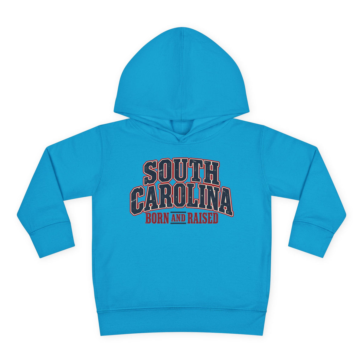 South Carolina Born and Raised Southern Americana Unisex Toddler Pullover Fleece Hoodie