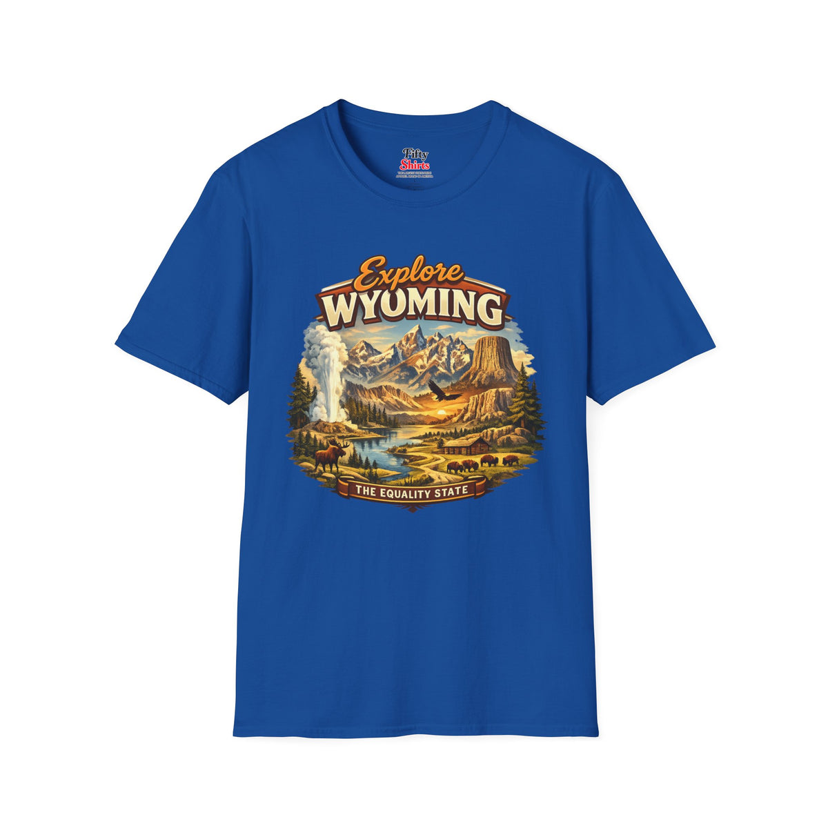 Explore Wyoming Unisex Softstyle T Shirt State Pride Graphic Tee Collections FS03