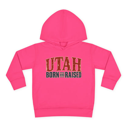 Utah Born and Raised Premium Heritage Unisex Toddler Pullover Fleece Hoodie