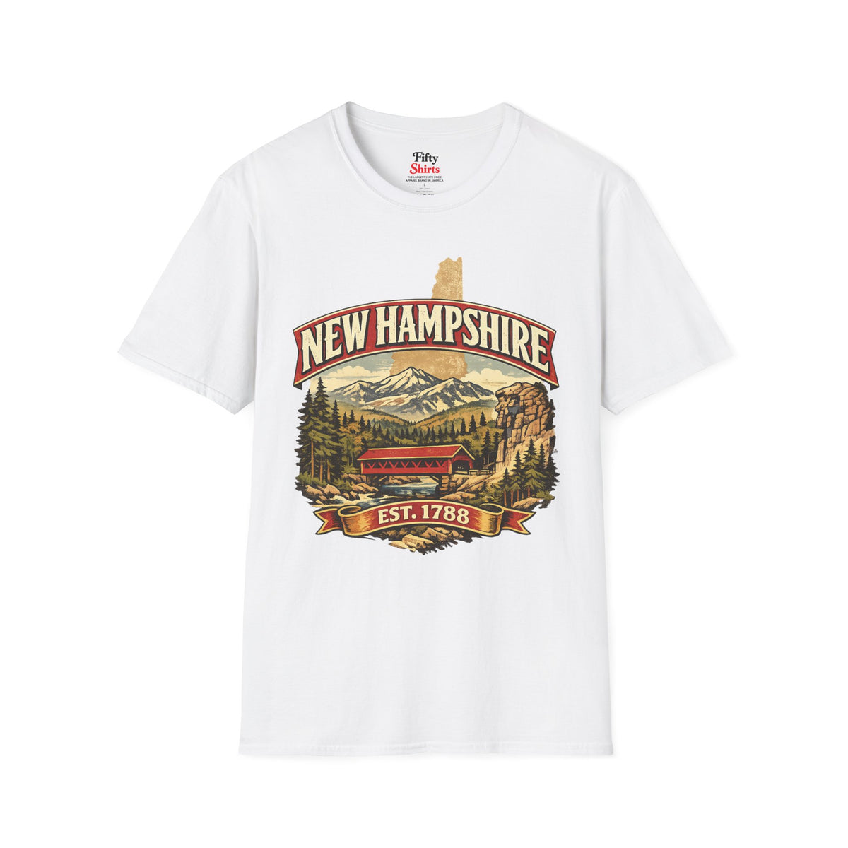 Vintage New Hampshire Heritage Unisex Softstyle T Shirt State Pride Graphic Tee Collections FS03