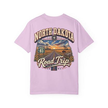 North Dakota Road Trip Unisex Comfort Color 1717 Streetwear Graphic Tee