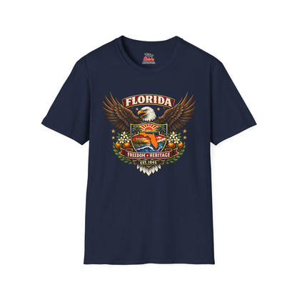 Florida Americana Eagle Unisex Softstyle T Shirt State Pride Graphic Tee Collections FS03
