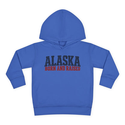 Alaska Born and Raised Bold Northern Workwear Unisex Toddler Pullover Fleece Hoodie