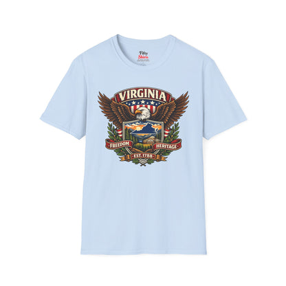 Virginia Americana Eagle Unisex Softstyle T Shirt State Pride Graphic Tee Collections FS03