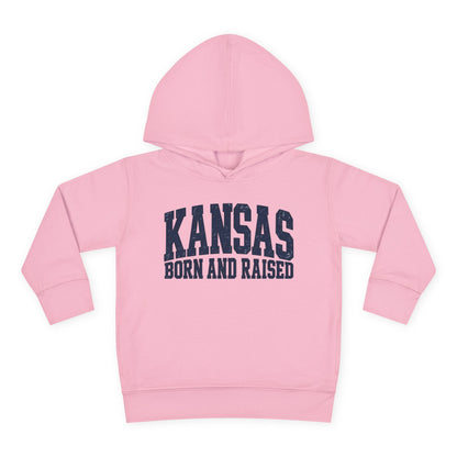 Kansas Born and Raised Bold Athletic Unisex Toddler Pullover Fleece Hoodie