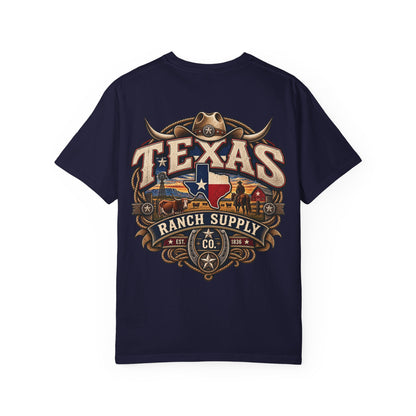 Texas Ranch Supply Co. Unisex Comfort Color 1717 Streetwear Graphic Tee
