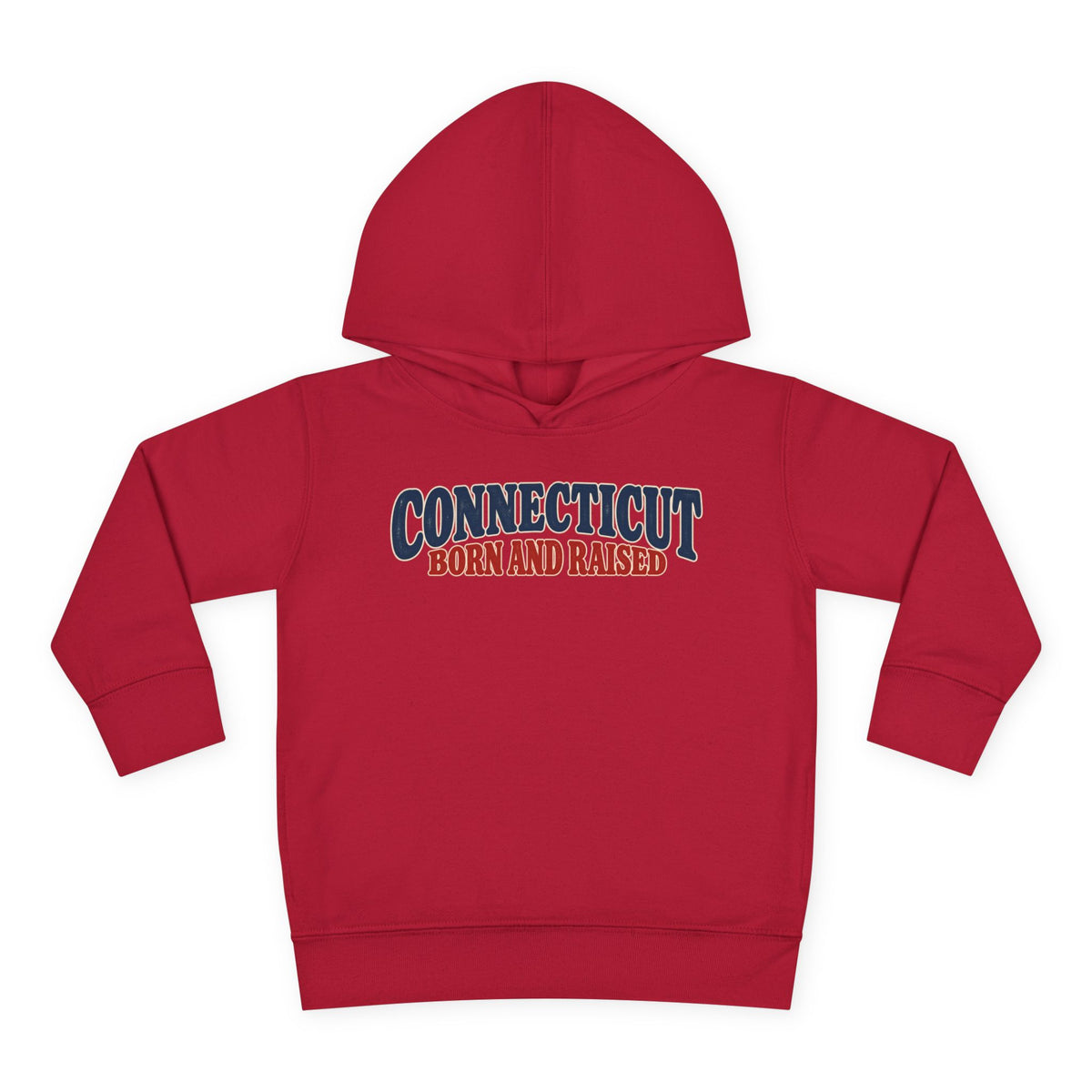 Connecticut Born and Raised 1970s Americana Unisex Toddler Pullover Fleece Hoodie