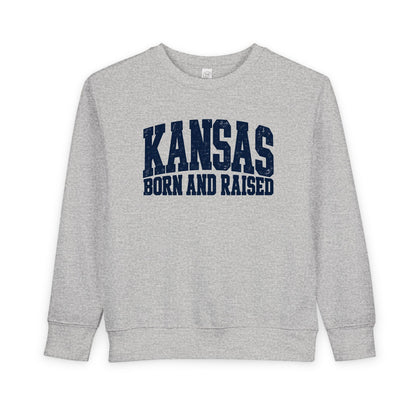 Kansas Born and Raised Bold Athletic Unisex Toddler Sweatshirt