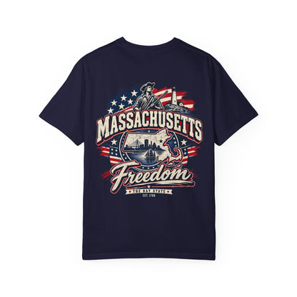 Massachusetts Freedom Unisex Comfort Color 1717 Streetwear Graphic Tee