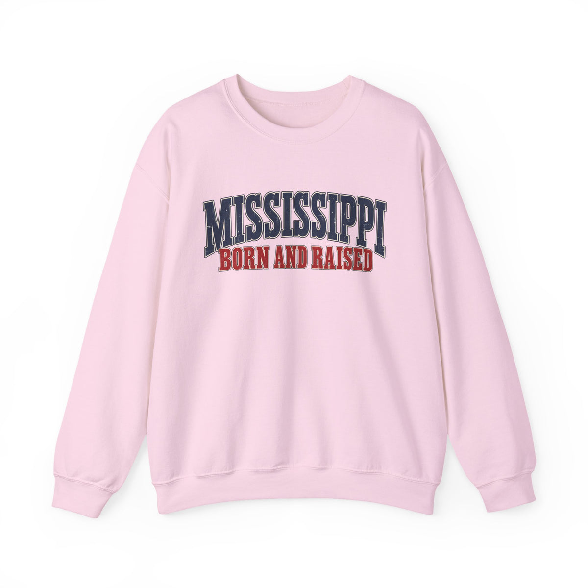Mississippi Born and Raised Vintage Americana Unisex Sweatshirt Graphic